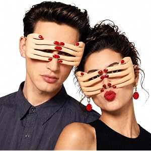 RUICHUAN Funny Glasses 2 Pack, Photo Props for Couples | Novelty Finger Shaped Glasses, Fancy Eye Mask, For Holiday Party, Me