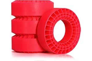 REDSPIDER Silicone Rubber 1.9 Tire Inserts，1.9 Tires Waterproof Soft and Highly Elastic Inner Filler，for 1/10 RC Crawler Axial SCX10 Capra RXB10 TF2 Redcat Gen7 Gen8 TRX4 Tire Upgrade （4pcs） (Red)