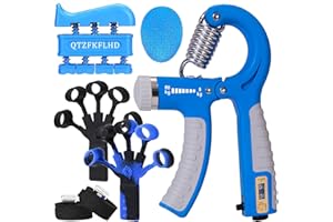 QTZFKFLHD Grip Strength Trainer with Forearm Strengthener, Hand Grip Strengthener, Hand Extension Exerciser, Stress Relief Ball and Hand Grip Strengthener for Muscle Building and Injury Recover(5 PCS)