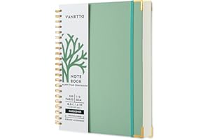 VANRTTO Hardcover Spiral Notebook, 8.5 x 11 IN Notebooks College Ruled, 110 GSM Thick Lined Paper Notebooks for Work, School and Travel, 300 Pages Journals for Writing, Large Journal for Women and Men Green