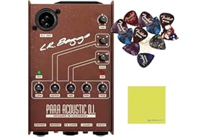 LR Baggs para DI Acoustic Guitar Preamp and 5-Band EQ Bundle w/ 12-Pack Fender Guitar Picks & Liquid Audio Polishing Cloth