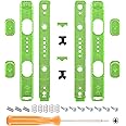 eXtremeRate DIY Replacement Shell for Joycon Strap, Transparent Clear Green Custom Controller Wrist Strap Housing Buttons for Nintendo Switch & Switch OLED Model - 2 Pack