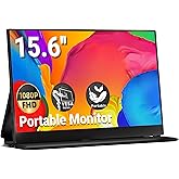 Ingnok Portable Monitor, 15.6" FHD 1080P IPS External Laptop Monitor with USB-C HDMI, Portable Screen for Laptop Mac PC Phone