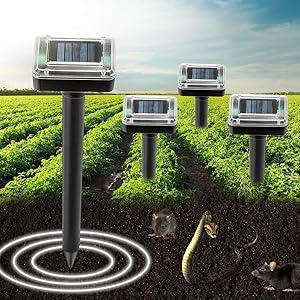 Aogist 4 Pack Solar Remover Spikes for Lawn Garden Yard