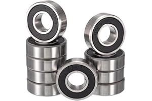 HiPicco R6-2RS Deep Groove Ball Bearings, ID 3/8" x OD 7/8" x Width 9/32" Double Rubber Sealed Ball Bearing Pre-Lubricated Ch
