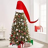 CCINEE Christmas Tree Topper Hat, Plush Santa Hat for Xmas Tree Decoration Gaint Red Santa Claus Hat Costume for Tree Topper Display
