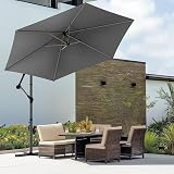 VOUNOT 3m Cantilever Garden Parasol with Crank Tilt 360° Grey view 2