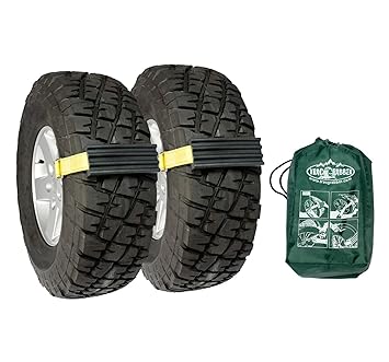 Trac-Grabber – Snow, Mud and Sand Tire Traction Device for Trucks and SUVs – Set of 2 – A Chain / Snow Tire Alternative That Helps You Get Unstuck – Easy Install Blocks Strap To Your Vehicle Tires