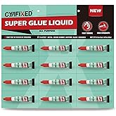 Super Glue Liquid, Instant Adhesive Multipack for Shoe Ceramic Wood Repair | Strong Bonding Clear Cyanoacrylate Glue for Sole Plastic Metal Pottery Leather Aquarium Glass Rubber 12 x 3g Single-Use Tubes