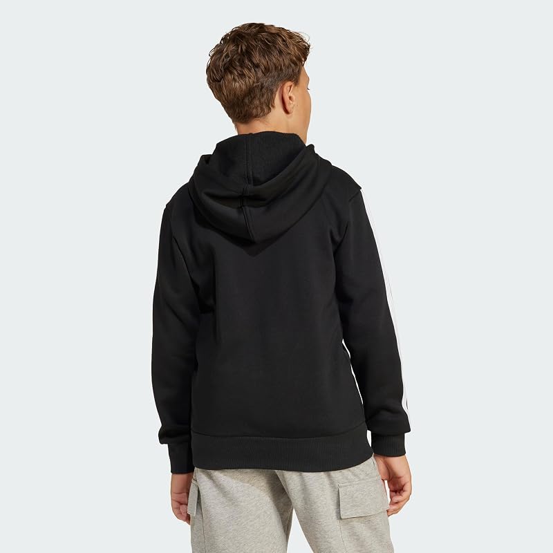 Unissex Essentials para crianças Sweatshirt com fecho com fecho completo, preto/branco, 9-10 anos — foto 4 de 4