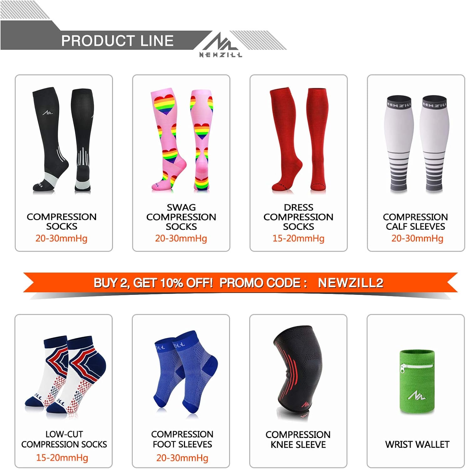 NEWZILL Compression Calf Sleeves (20-30mmHg) for Men & Women - Perfect Option to Our Compression Socks - for Running, Shin Splint, Medical, Travel, Nursing: Clothing