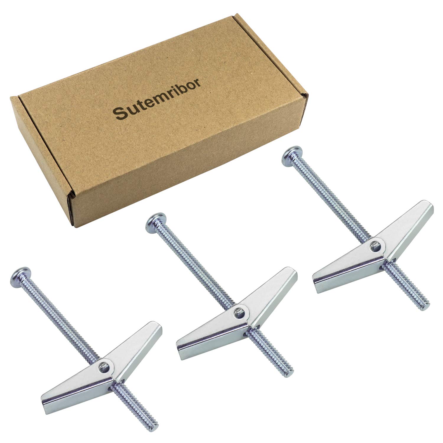 Sutemribor 3/16X3-Inch Toggle Bolt and Wing Nut for Hanging Heavy Items on Drywall, 50 Pack