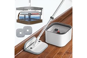 BOMIDI Mop and Bucket Set, Easy-to-use Spin Mop with Separate Dirty Water System, Deep-Cleaning Mops for Floors, Versatile Mops for Walls