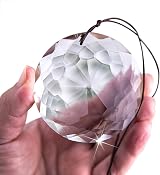 HDCRYSTALGIFTS Hanging Crystal Prisms 75MM Flower of Life Suncatcher