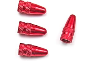 ANKECYC Red Bike Presta Valve Caps Aluminum Tire Valve Stem Covers Fit Presta/French Valves on MTB, Mountain Bike, Cycling Road Bike, Hybrid Bike, Bicycle (4 Pack)