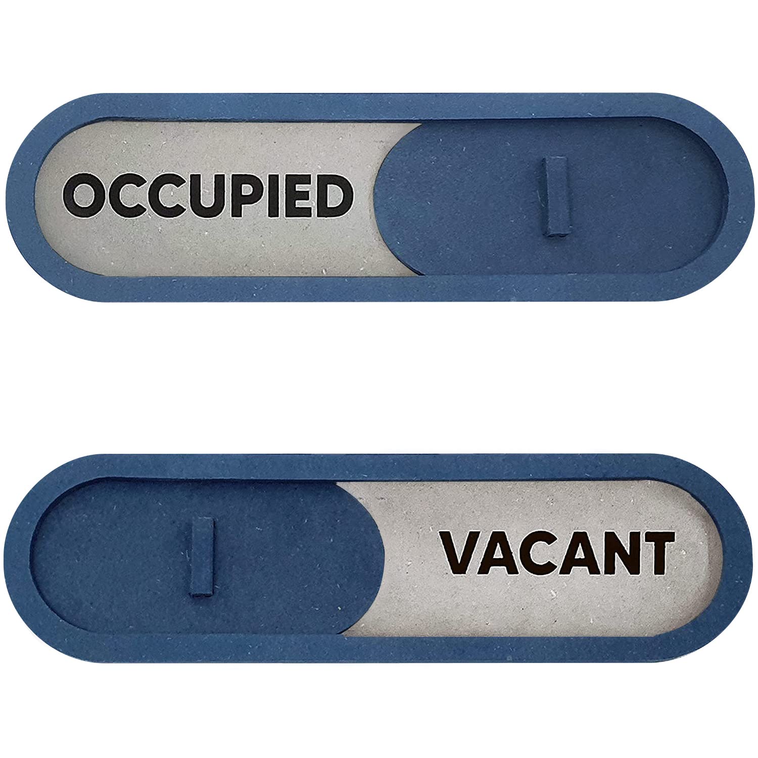 GEEKBEAR Vacant Occupied Slider Door Sign for Home Office - Premium MDF, 7.5 x 2.2 in (Blue)