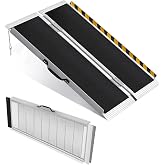 Sailret 4FT Portable Wheelchair Ramp, Non-Slip Aluminum Folding Handicap Ramp for Home Steps, Stairs, Threshold and Doorways, Scooter Ramps, 600LBS Capacity