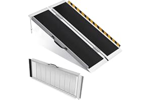 Sailret 4FT Portable Wheelchair Ramp, Non-Slip Aluminum Folding Handicap Ramp for Home Steps, Stairs, Threshold and Doorways, Scooter Ramps, 800LBS Capacity