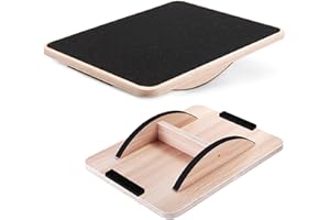 Yes4All Professional Rocker Balance Board for Leg Workout | 17.5” Rocker Board, Rocker Wooden Balance Board for Balance & Exe