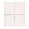 Geyer Instructional Products - Numbered Axis Graph Paper, 4 Quadrant Grid With 3/16" Squares, Accentuated Axes, Double Sided, Red Lined, 500 Sheet Ream, Three Hole Punched