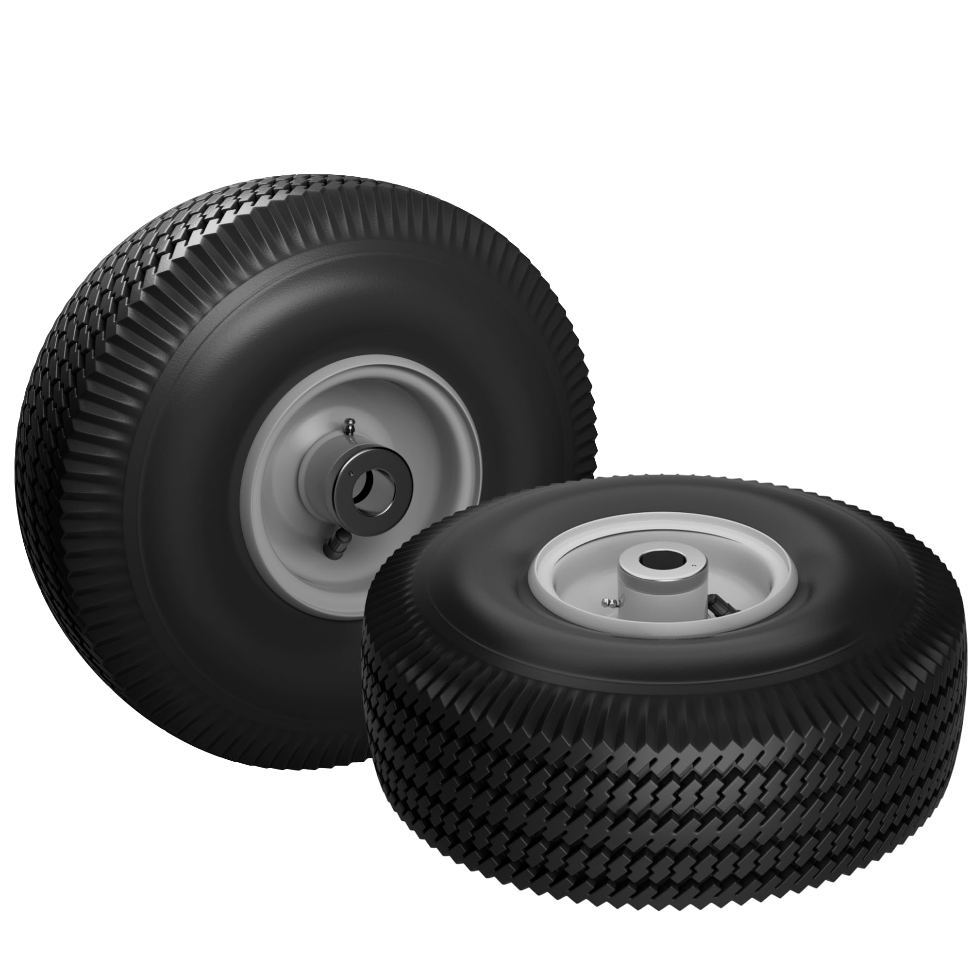 Photo 1 of 105-3471 Front Wheel and Tire Assembly 4.10x3.50-4 Compatible with Toro TimeCutter & Exmark Quest Z-Turn Mowers, 3/4" ID, 4-1/4" Hub, Grease Zerk, Durable Replacement - 2 Pack