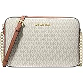 Michael Kors Jet Set Large Crossbody, Gold-Tone Hardware/Vanilla, One Size