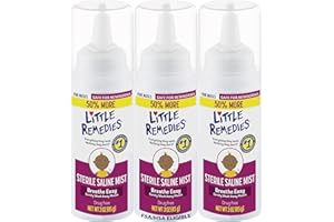 Little Remedies Sterile Baby Saline Nasal Mist, Safe for Newborns to Relieve Stuffy and Dry Noses, 3 Fl Oz, Pack of 3