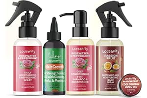 Locsanity Natural & Organic Loc Care Essentials Mature Locs Travel Kit, Gentle 2-in-1 Shampoo/Conditioner, Hair Oil, Passion 