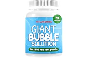 ATLASONIX Giant Bubble Solution - Bubble Wands, Bubbles for Kids, Kids Bubbles Mix Powder Makes 896 OZ (7 Gallons) - The Original Solution Mix | 100% Kid Safe