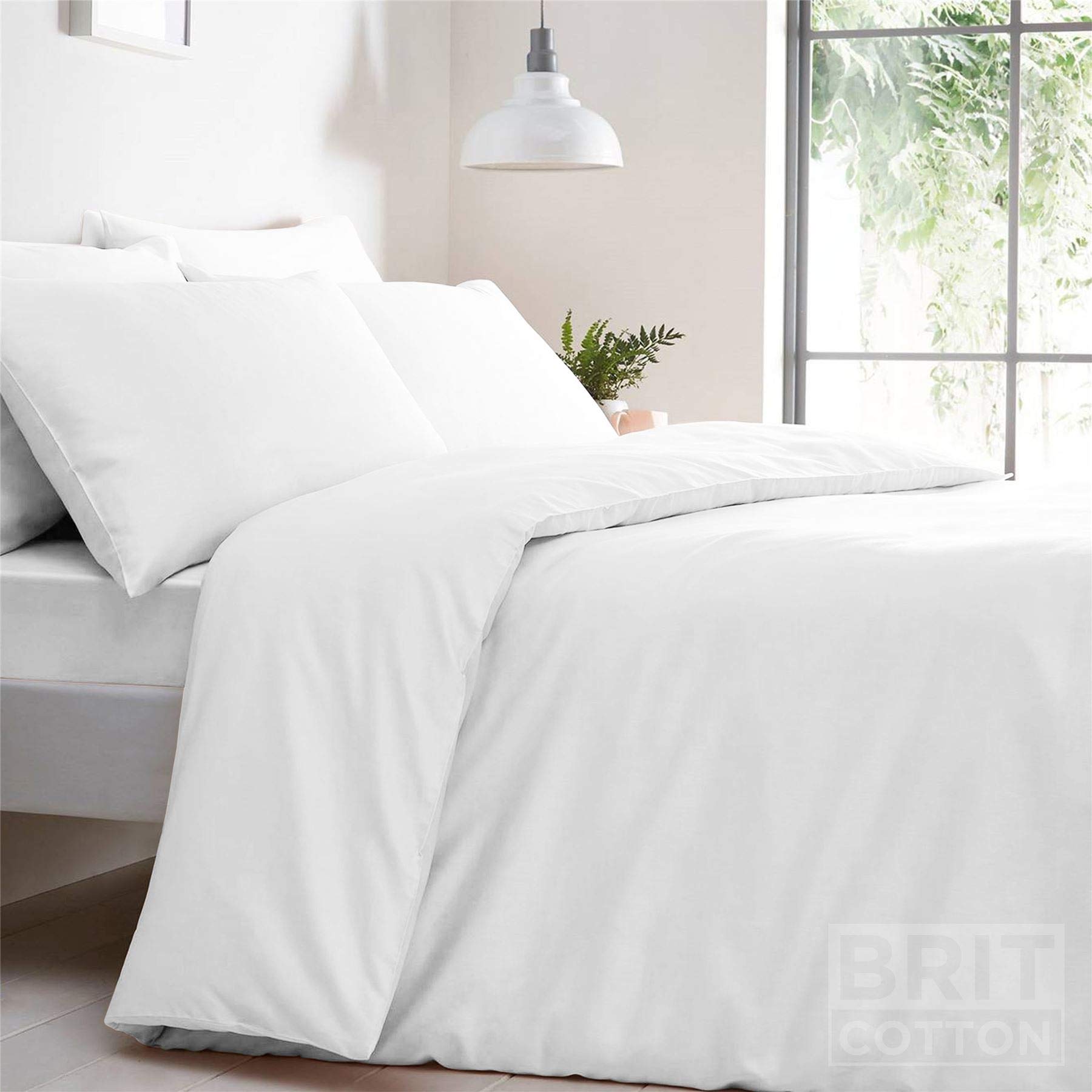 Sitara Trading Ltd Polycotton Duvet Cover Set, King, White