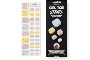 MOYOU LONDON Semi Cured Gel Nail Strips, 32 Pcs. Gel Wraps, Easy Apply & Remove for Salon-Quality Pedicure, Works with Any Nail Lamps