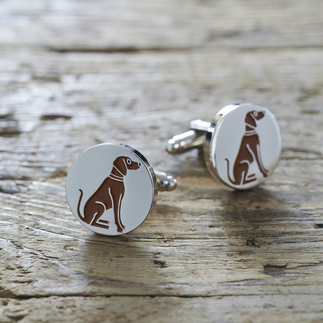Sweet William Vizsla Cufflinks | Silver plated Men Cufflinks for Vizsla or any dog lover | 18 mm x 3 mm