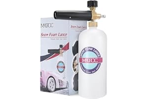 MATCC Snow Foam Cannon Adjustable Pressure Washer Foam Wash Gun 1L Bottle Car Wash Gun Snow Foam Lance with 1/4" Quick Connec