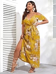 Floerns Women's Plus Size Cold Shoulder Short