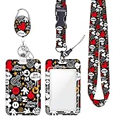 Cartoon Mouse ID Badge Holder with Lanyard Retractable Badge Reel | Cartoon Mouse Themed Gift Lanyards for ID Badges Vertical ID Protector Badge Clip for Nurses Doctors Teachers Businessman