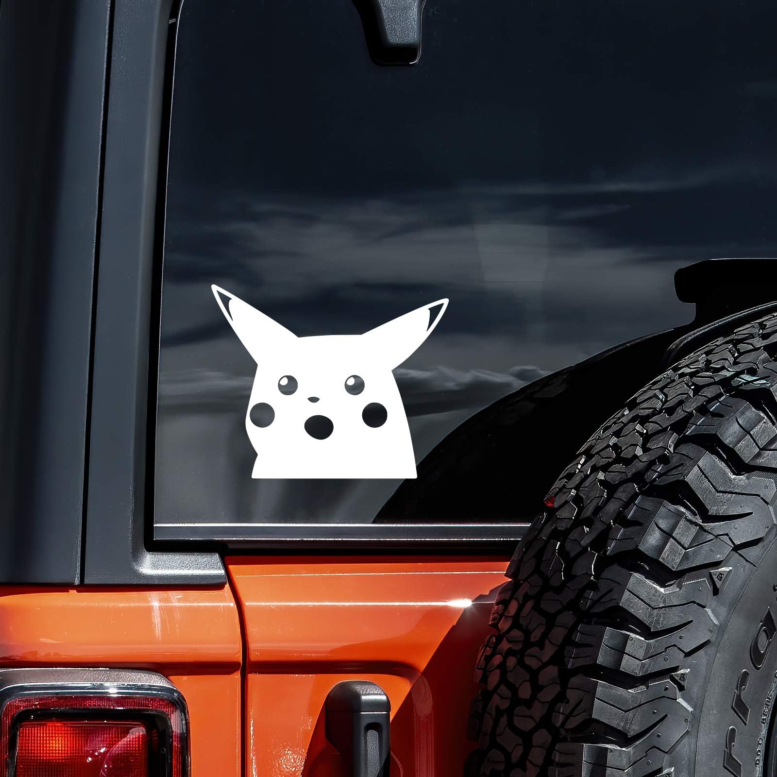 Vool Surprised Pika Meme Decal Vinyl Sticker Cars Trucks Vans Walls Laptop | White | 5"