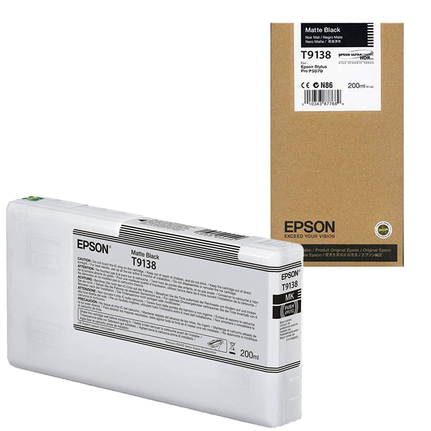 Epson T9138 Matte Black Ink Cartridge (200ml)