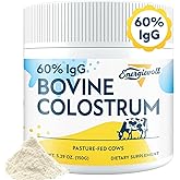 Energievoll Bovine Colostrum Supplement Powder - 60% IgG 3000 mg for Gut, Hair Growth, Beauty, and Immune, Easy to Mix, Unflavored (50 Servings)