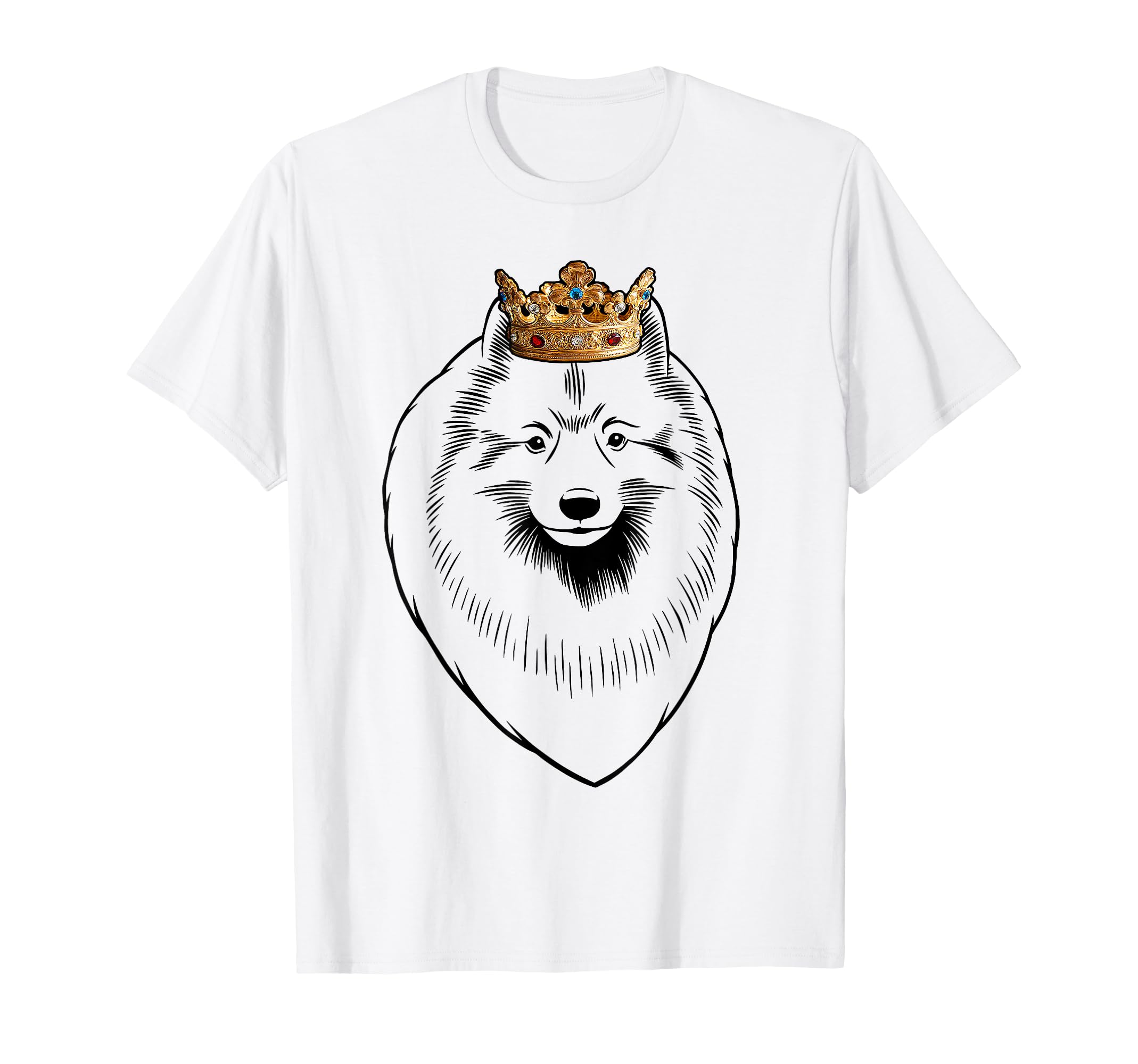 Keeshond Dog Wearing Crown T-Shirt