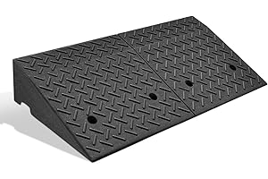 DNA MOTORING 1pcs 5.7" Rise Rubber Curb Ramp Heavy Duty Loading Driveway Ramp Threshold Ramp 38.6 in L x 14.8 in W x 5.7 in H for Loading Dock, Warehouse, Wheelchair, Motorcycles, Cars, TOOLS-00647
