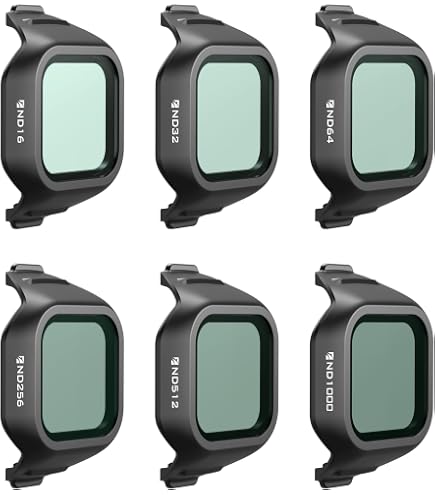 Freewell All Day-Lot De 6 Paquets ND16, ND32, ND64, ND128, ND256, ND1000, Compatibles Avec Mini 4 Pro, Optique De Couleur Neutre, Technologie GimbalSafe