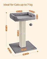 Feandrea Cat Scratching Post 71 cm Tall with Plush Perch 40x30 cm view 6