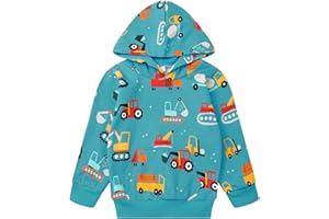 NUBEEHOHO Toddler Boy Hoodie Cartoon Graphic Fall Clothes Kids Cute Sweatshirts With Kangaroo Pocket 2-8T