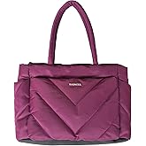 BAGNEER Puffer Tote Bag for Women, Lightweight Puffy Work Handbag Quilted Laptop Tote Teacher Nurse Travel Gym Shoulder Bag | Non-slip Bottom, Waterproof Fabric, YKK Zipper, Luggage Strap, 15.6" Computer Bag, Gifts for Women