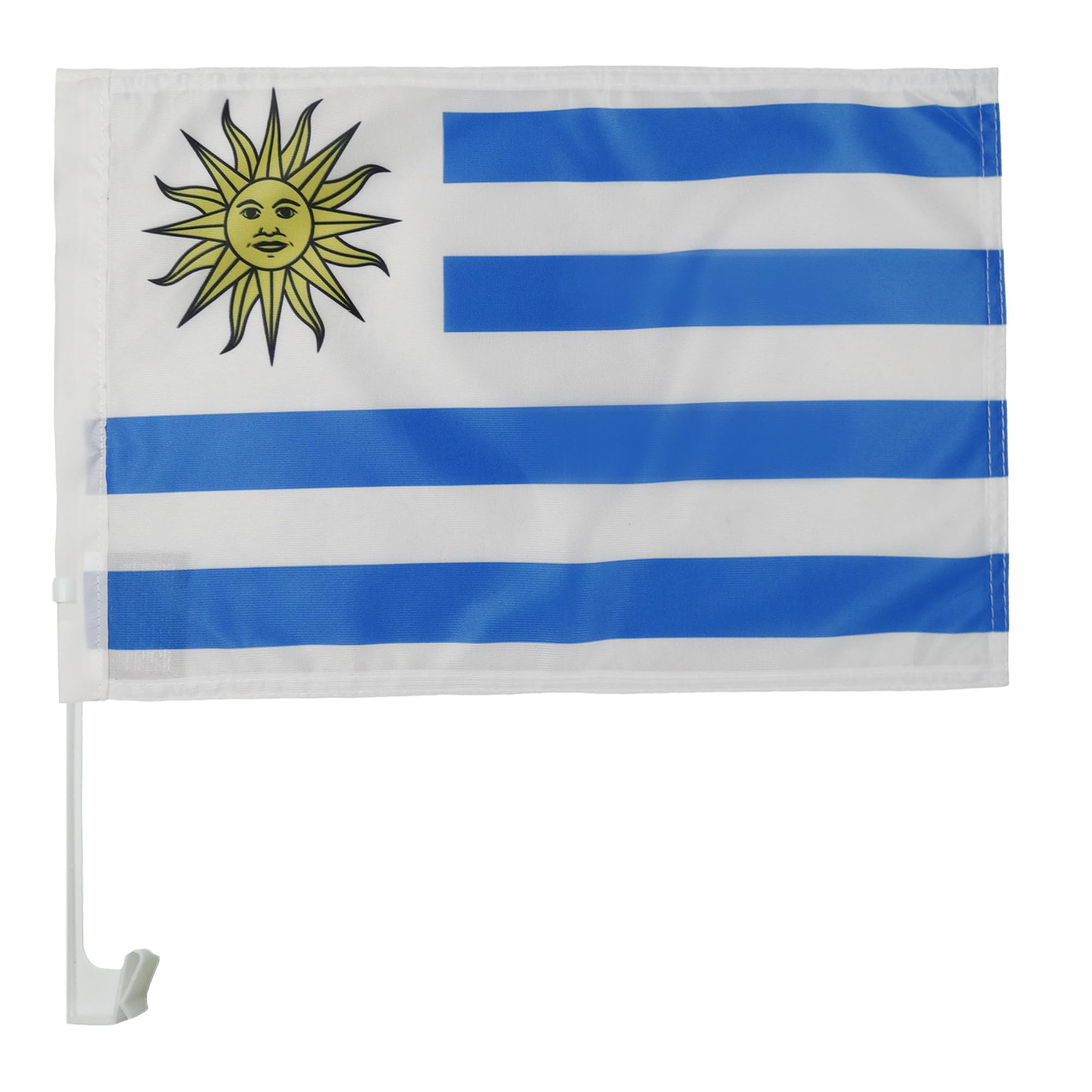 Uruguay Car Flag 18'' x 12'' - Uruguayan Car flags 30 x 45cm - Banner 18x12 INCHES PLASTIC STICK - AZ FLAG