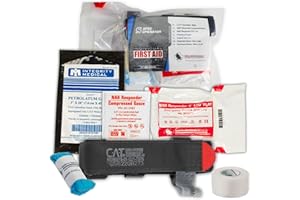 Spec Operator NAR Individual First Aid Kit | C-A-T Tourniquet, Trauma Dressing, Gauze | Vacuum Sealed, Clear