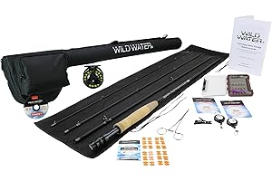 Wild Water Fly Fishing Complete Deluxe 3 Weight 10 Foot 4-Piece Euro Nymphing Kit Rod and Reel Package Combo with Die Cast Aluminum Fly Reel