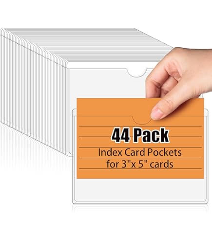 Self Adhesive Card Holder Clear Plastic 30 Pack 3x5 Index Card Holder With 100 Sheets Color Index Index Card Holder Pockets Self Adhesive Card Holder Clear Plastic 30 Pack 3x5 Index Card Holder With 100 Sheets Color Index Index Card Holder Pockets
