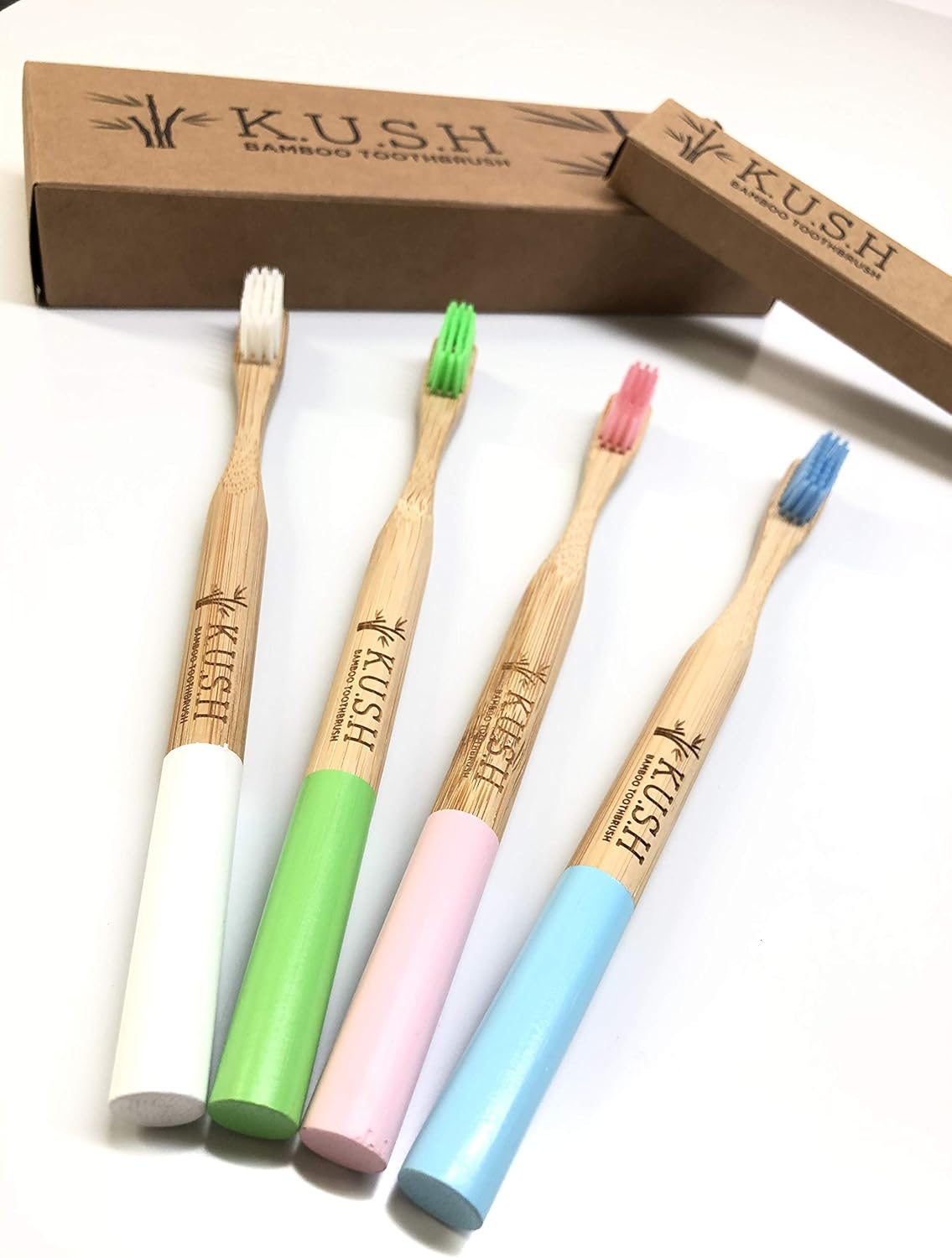 KUSH Bamboo Toothbrushes, Multicolor, Small - Image 4