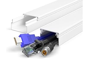 Delamu 34in TV Cord Hider, Cord Covers for Wires on Wall, Paintable Cable Hider, Easy to Use Wire Covers for Cords, Wire Hiders for TV on Wall, Cable Cover Cable Management, W0.95in H0.55in